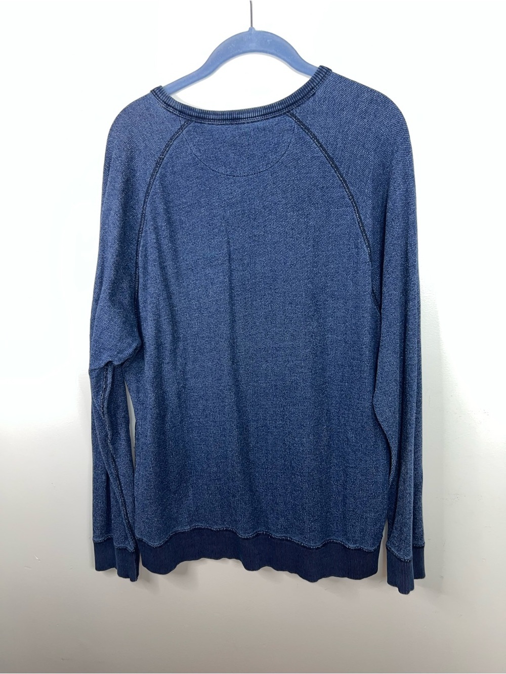 Faherty Brand Indigo Blue Graphic Crewneck Sweatshirt Large Coastal Surf - Picture 11 of 12